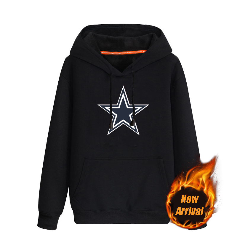 Men's Dallas Cowboys Black 70％cotton 30％polyester Cashmere Thickening version NFL Hoodie